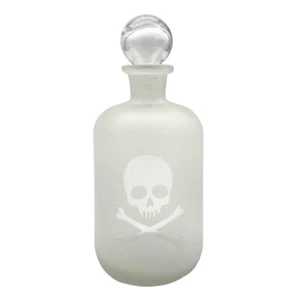 Mattiertes Glas Dekanter Trank Flasche Halloween Schädel groß neu Gothic Grunge Dekor - Bild 1 von 6