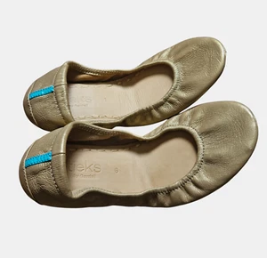 Corbatas de Gavrieli Metálicas Dorado Grano Completo Cuero Ballet Planas 6 Plegables Chic - Imagen 1 de 7