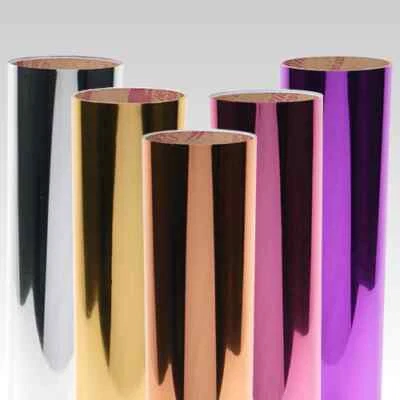 Heat Transfer Vinyl Siser EasyWeed Metallic GOLD OR SILVER MIRROR 20"x 1 Foot - Image 1 of 3