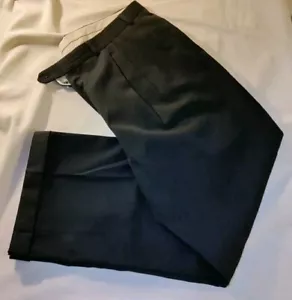 Men Brandini Le Collezioni Solid Black Pleat Wool Suit Pants 36x28 VTG NWOT - Picture 1 of 12