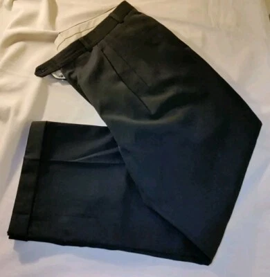Hombres Brandini Le Collezioni Negro Sólido Plisado Lana Traje Pantalones 36x28 De Colección Nuevo sin Etiquetas Foto 1 de 4