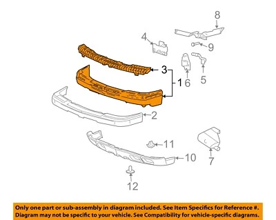 Componentes de parachoques delantero GM OEM 03-07 Avalanche 1500 19150310 Foto 1 de 2