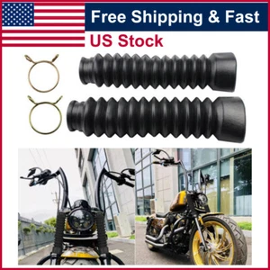 2X Rubber Front Fork Dust Cover Boots Shock Absorber Motorcycle Road Machines US - Bild 1 von 11