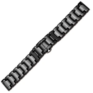 Ceramics Bracelet Replacement Watch Band Strap Stainless Steel Butterfly Clasp - Picture 1 of 8