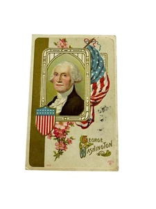 Antique Postcard President George Washington Embossed Patriotic Posted 1912 - Picture 1 of 13