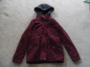 Tilly's White Fawn Girls Medium  Jacket Maroon sherpa lined hooded jacket - Picture 1 of 5