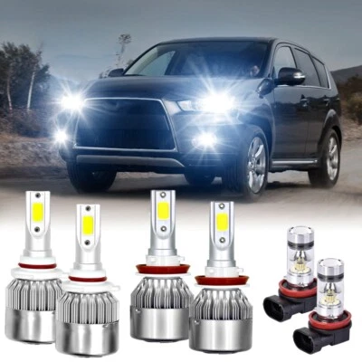 Kit de faros LED + luces antiniebla altas/bajas para MITSUBISHI Outlander Sport 2011-2019 Foto 1 de 4
