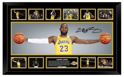 LEBRON JAMES WINGS MVP LA LAKERS SIGNED PHOTO FRAMED LIMITED EDITION MEMORABILIA - image 1 of 3