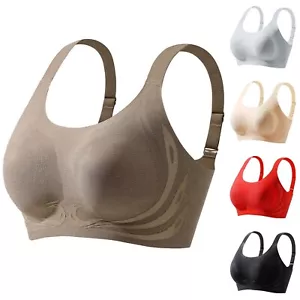 Sujetadores de talla grande para mujer sujetador push up sin costuras sin alambres para deportes gimnasio ropa interior - Imagen 1 de 34
