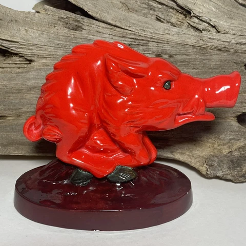 RARE Vintage Arkansas Razorbacks Hog Ceramic SOOOIE 8.25” L x 6.5” T Signed 1983 Cover