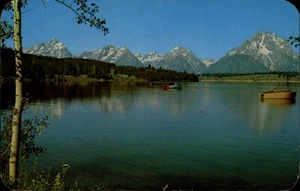 Wyoming Teton Range Grand Teton National Park WY Postcard Pinedale WY 1965 - Picture 1 of 2