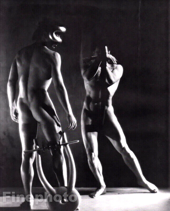 1948/81 Vintage GEORGE PLATT LYNES Masculino Nu Orfeu Balé Duotone Arte em 16X20 - Imagem 1 de 1