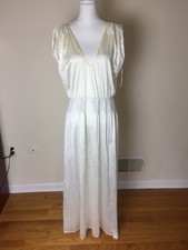 Vintage Maidenform Sz L Vivana Nylon Nightgown Negligee Lingerie Lace Maxi