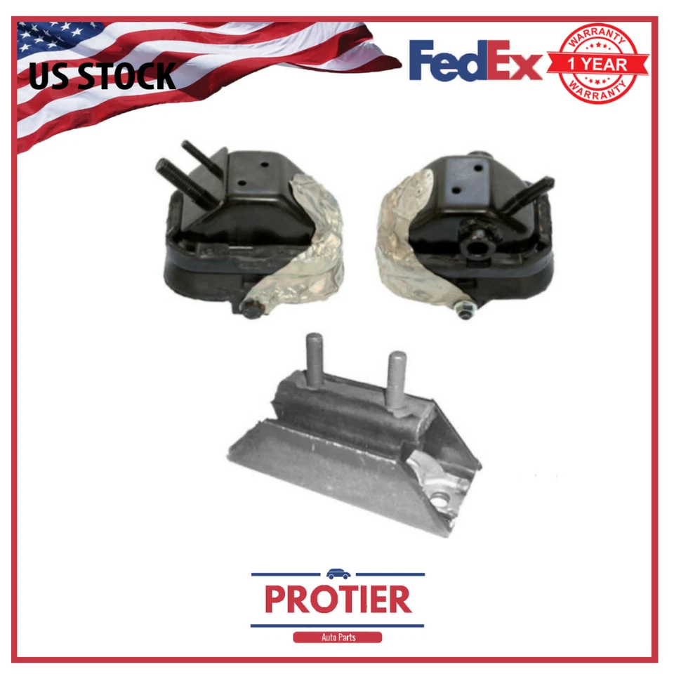 Juego de 3 piezas de montaje de motor y transmisión para Ford F150 2004 4,6 L / 5,4 L / tracción trasera Foto 1 de 3