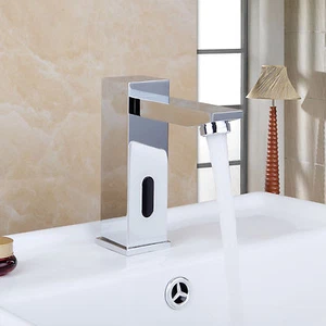 Automatic Sink Mixers Sensor Tap Hands Free Cold Hot Water Bathroom Basin Faucet - Picture 1 of 8