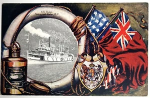 Early 1900s PC - SS Kalso -  Nelson & Kalso BC Ship Canadian Souvenir Postcard - Picture 1 of 2