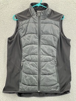Chaleco EDDIE BAUER Mujer XL First Ascent Híbrido Crossover Negro Puffer Cremallera Completa Foto 1 de 4