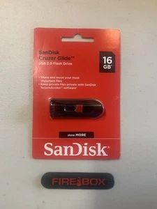NEW Sandisk Cruzer Glide 16GB Memory USB 2.0 Flash Drive - Black - SEALED - Picture 1 of 2