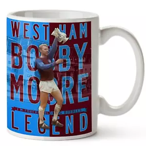 BOBBY MOORE Mug WEST HAM Football Legend Cup Christmas Dad Xmas Gift LG14 - Picture 1 of 3