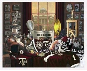 IMPRESIÓN DE FÚTBOL TEXAS A&M AGGIE TRADICIONES GREG GAMBLE MANZIEL - Imagen 1 de 1