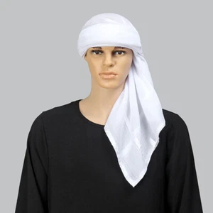 Men's Dubai Arab 130cm Square Scarf Muslim Head Wrap Bandana Scarf Shawl Turban - Picture 1 of 7