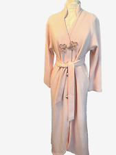VTG LA PERLA Pink Solid Pattern Silk Blend Button Belted Long Sleeve Robe Size M