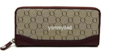 OROTON GALATA MULTI POCKET ZIP AROUND WALLET MATTE CRANBERRY TAUPE BNWT RRP$225 - Image 1 of 4