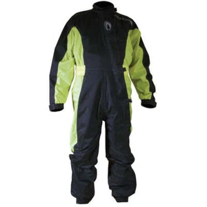 Richa Typhoon 1-teiliger wasserdichter Overall Motorrad Regenanzug - Schwarz / Gelb - Bild 1 von 1