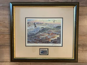 1988 Texas Saltwater TPWD Print w/Stamp, Signed by Artist Herb Booth - Picture 1 of 10