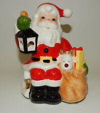 Vtg 1980s Ebeling & Reuss Santa Claus Rudolph Lighted Christmas Music Box 