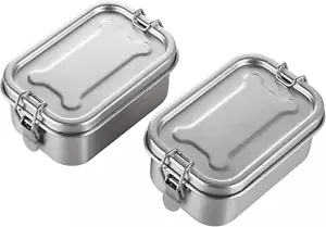 Mini Stainless Steel Food Storage Containers Set Small Metal Bento Box with Lid - Picture 1 of 12