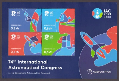 AZERBAIYÁN - 74º CONGRESO ASTRONÁUTICO INTERNACIONAL 2023 BAKU MIN/SHT COMO NUEVO NH Foto 1 de 4