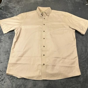 Cabelas Shirt Mens Extra Large Light Brown Button Up Short Sleeve Outdoor Casual - Picture 1 of 10