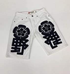 Iro-Ochi Kamon Jean Shorts Size 32 Rare white black asian - Bild 1 von 6
