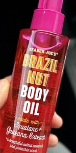 Trader Joe’s Brazil Nut Body Oil 4 fl oz 130 ml Squalane Guarana Extract NEW 🌸 - Picture 1 of 9
