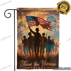 Thank You Veterans Patriotic Flag, Double Sided Garden or Outdoor Yard Decor - Picture 1 of 4