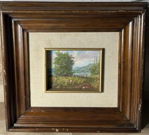 Vintage Oil Painting On Board Countryside Landscape Signed Framed - Picture 1 of 11