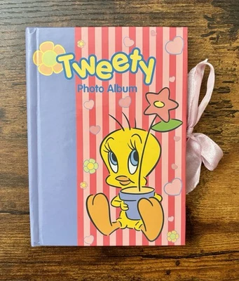 Vintage Y2K 2000 Tweety Bird Warner Bros. Photo Album Hard Cover Ribbon - Image 1 of 4