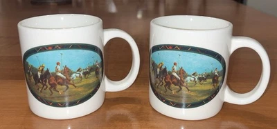 Б/у в отличном состоянии! Комплект из 2 винтажных кружек RALPH LAUREN для игроков в поло/конного спорта/лошади ❤️ - Изображение 1 из 4