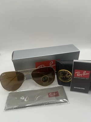 Gafas de sol Ray-Ban RB3025 Aviator clásicas marco dorado lentes marrones polarizadas 58 mm Foto 1 de 4