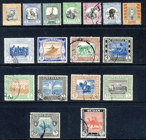 SUDAN 1951-61 The Complete Pictorial Set SG 123 to SG 139 MINT & VFU - Picture 1 of 2