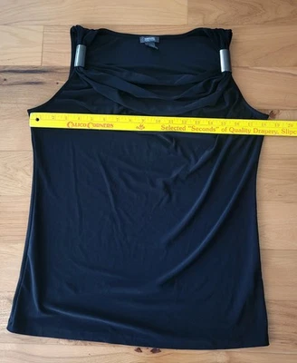 Top Kenneth Cole Reaction negro - Anillo con correa plateada sin mangas Top damas mediano Foto 1 de 3