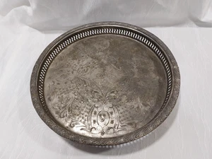 Schale ( versilbert ? ) Arabisch Teller ziseliert Ornamentik Serviertablett - Bild 1 von 15