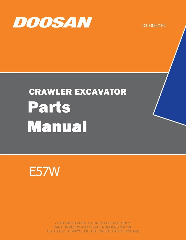 Daewoo Doosan E57W Crawler Excavator Parts Catalog Manual - Image 1 of 1