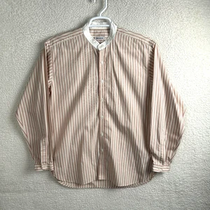 Oliver Spencer Mens 16.5" (Meas~16" Large) Striped Grandad Shirt Banded Collar - Picture 1 of 11