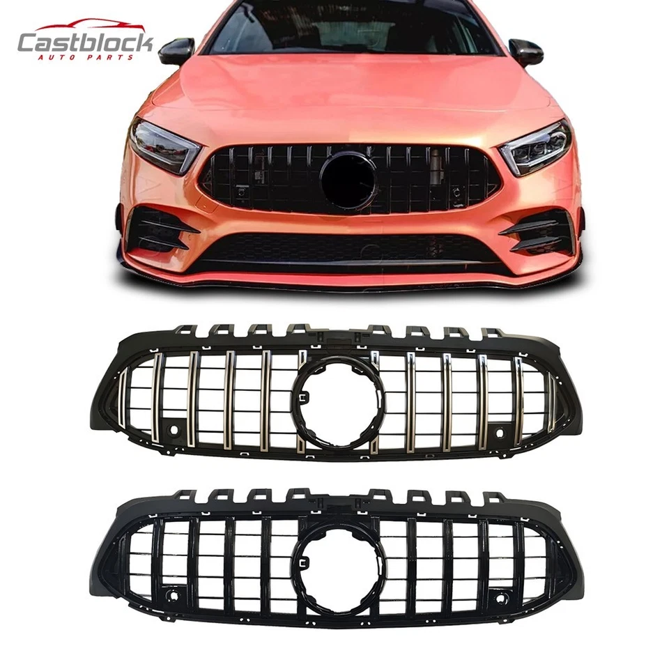 Parrilla delantera cromada y negra estilo GT 2019-2022 Mercedes-Benz A220 A250 W177 Foto 1 de 4