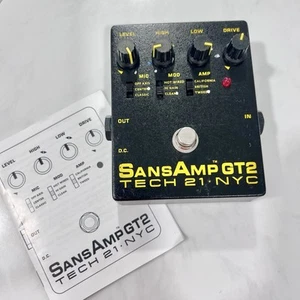 TECH21 SansAmp GT2 Amp Modeler Distortion Guitar Effect Pedal W/ Manual EUC! - Picture 1 of 8