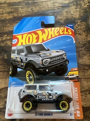 2025 Hot Wheels Gray ‘21 Ford Bronco HW Hot Trucks #1/10 - Image 1 of 2