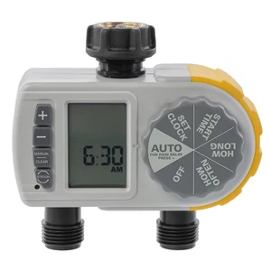 28153 Single-Dial Two-Outlet Hose Timer, Gray - Picture 1 of 6