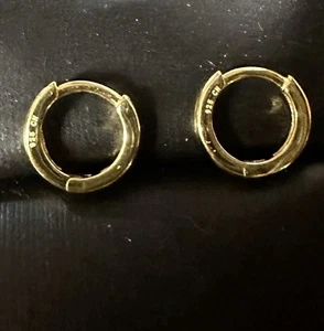 14k Vermeil Small 10mm huggie Huggies Earrings Hoops - Picture 1 of 6